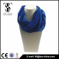 merry christmas polyester imitate silk blue printing flower scarf for young in spring season